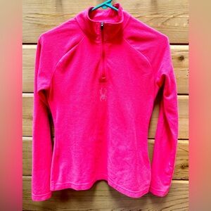 SPYDER fleece half-zip with rhinestone logo on front